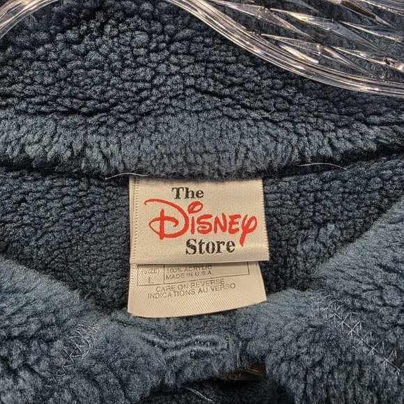 Vintage Disney Winnie the Pooh Sherpa Jacket Womens Large Blue Made USA 90s - Picture 4 of 10